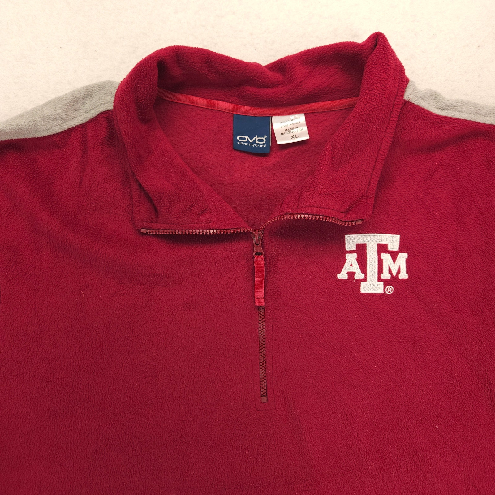 Ovb 1/4 Zip Texas A&M Long Sleeve College Jacket Mens Size Extra Large Xl Maroon